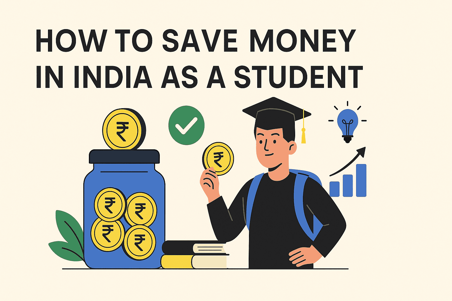 Student saving money in India - 2025 guide illustration